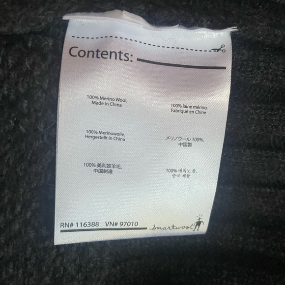 Smartwool charcoal gray wide collar Sz M 100% merino wool - Picture 6 of 6